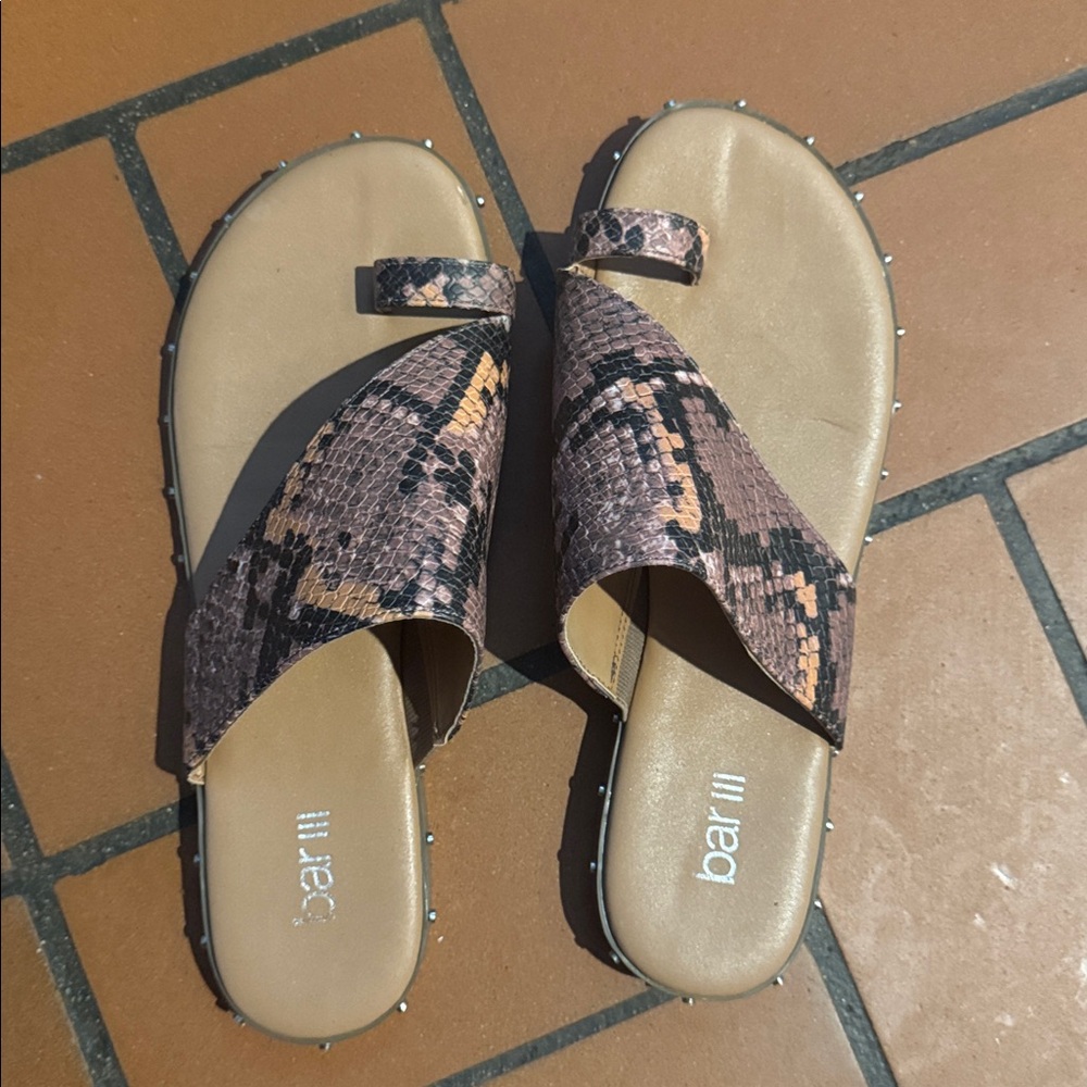 Bar III Snakeskin Sandals - Brown and Black